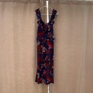 Floral peplum midi dress
